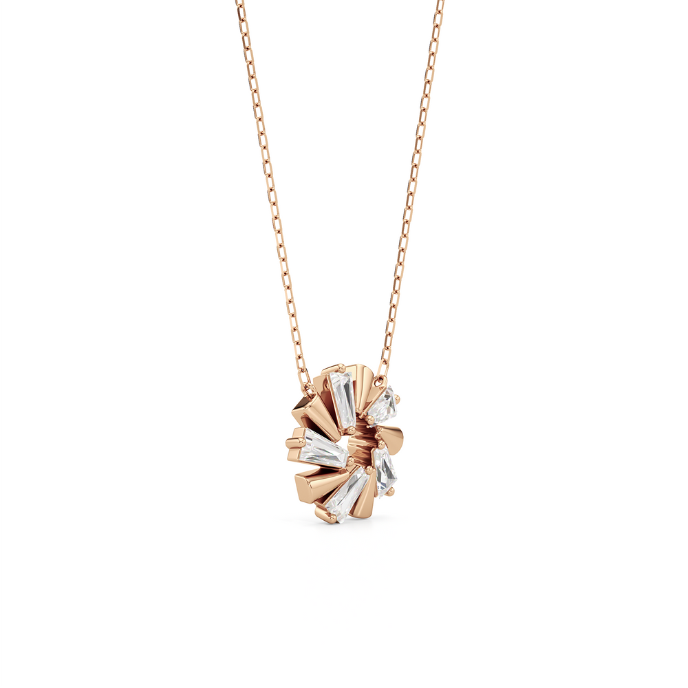 The Eloise Necklace with 18K Rose Gold Vermeil / Lab / 1 Cut Diamond in 14KT 18K Rose Gold Vermeil / Lab / 1 view 4

