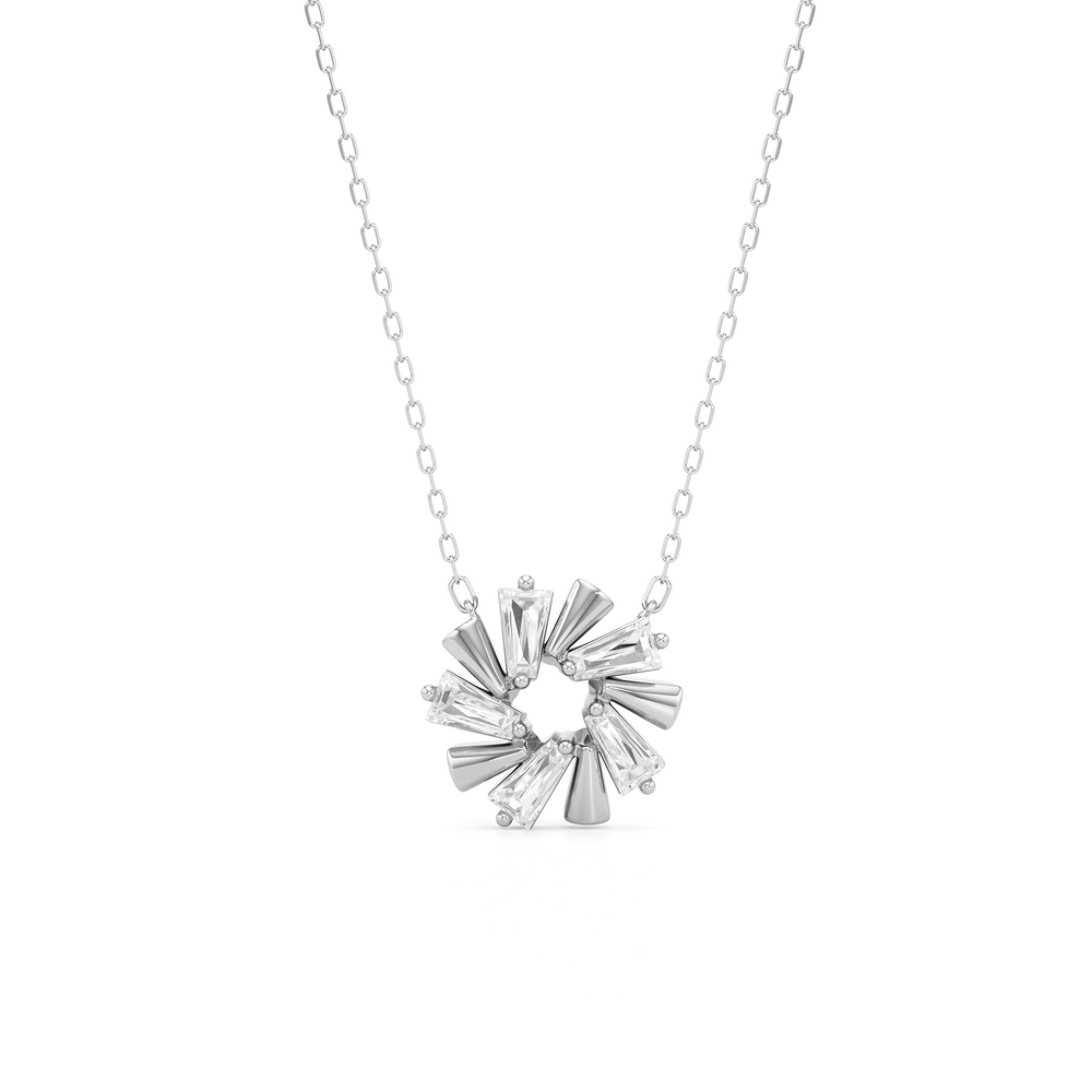 The Eloise Necklace with Sterling Silver / Lab / 1 Cut Diamond in 14KT Sterling Silver / Lab / 1 view 1
