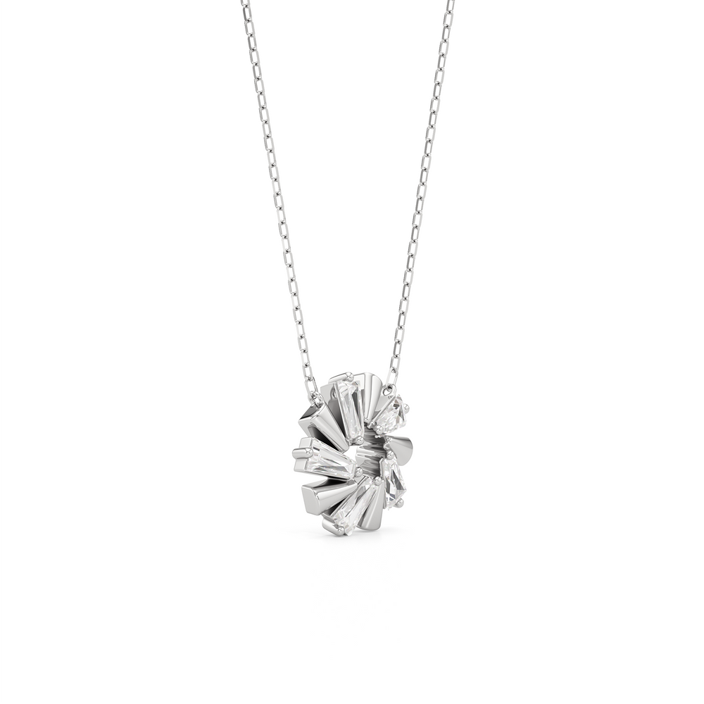 The Eloise Necklace with Sterling Silver / Lab / 1 Cut Diamond in 14KT Sterling Silver / Lab / 1 view 4
