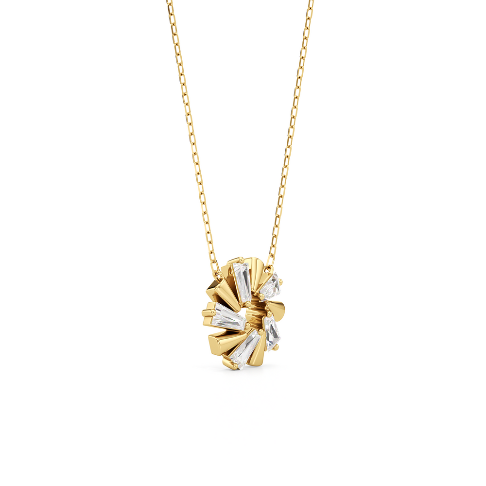 The Eloise Necklace with 18K Yellow Gold Vermeil / Lab / 1 Cut Diamond in 14KT 18K Yellow Gold Vermeil / Lab / 1 view 4
