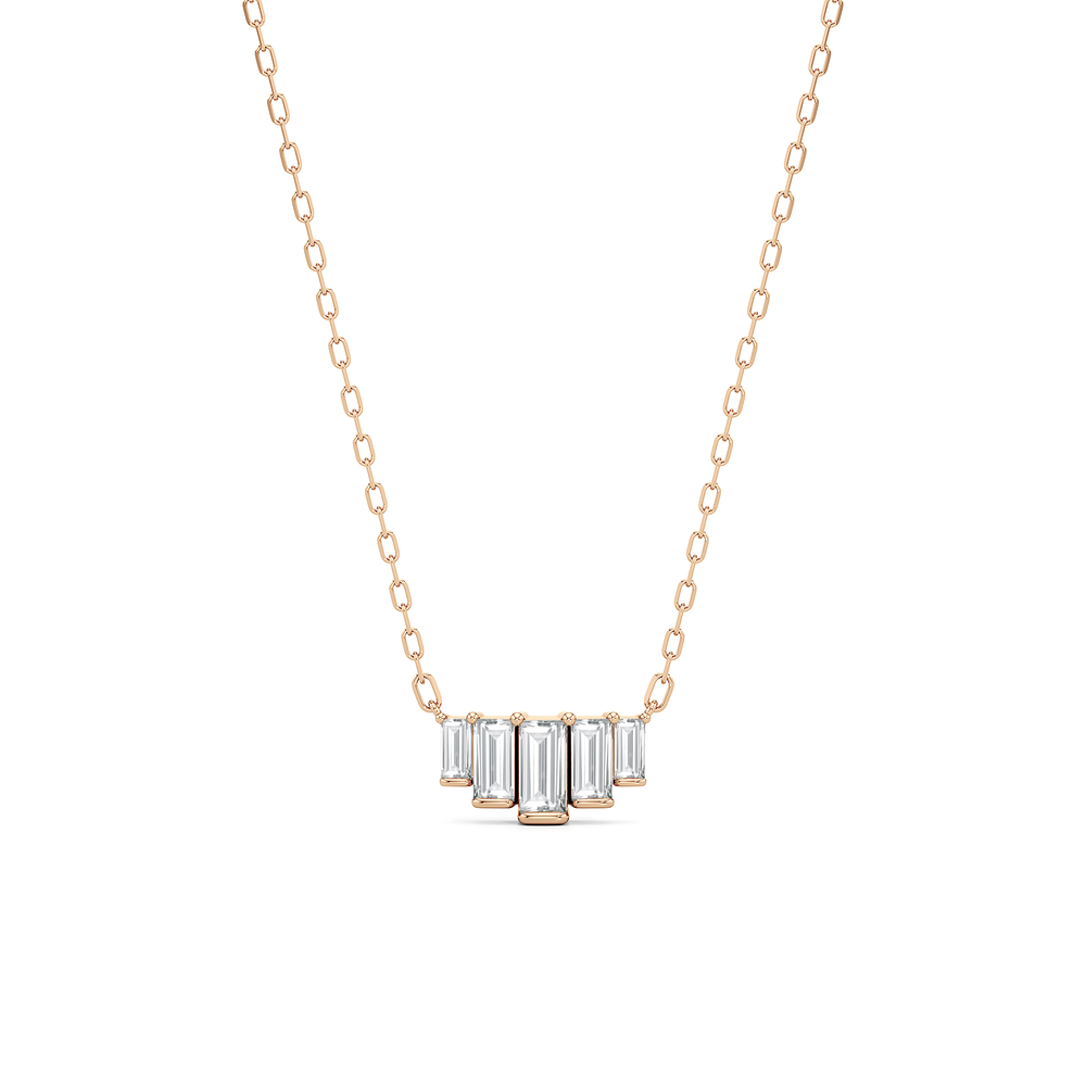 The June Necklace with 18K Rose Gold Vermeil / Lab / 1/2 Cut Diamond in 14KT 18K Rose Gold Vermeil / Lab / 1/2 view 1
