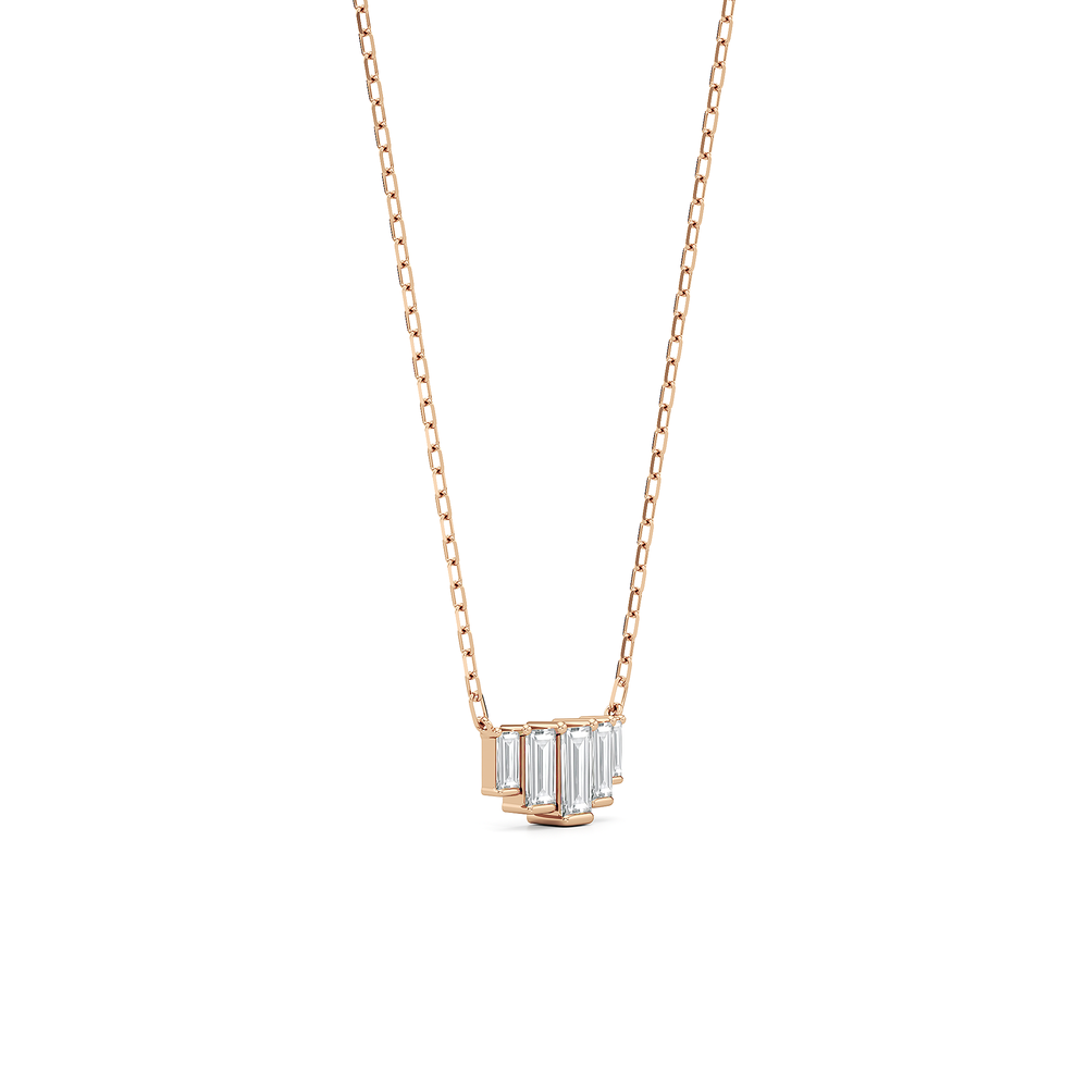The June Necklace with 18K Rose Gold Vermeil / Lab / 1/2 Cut Diamond in 14KT 18K Rose Gold Vermeil / Lab / 1/2 view 4
