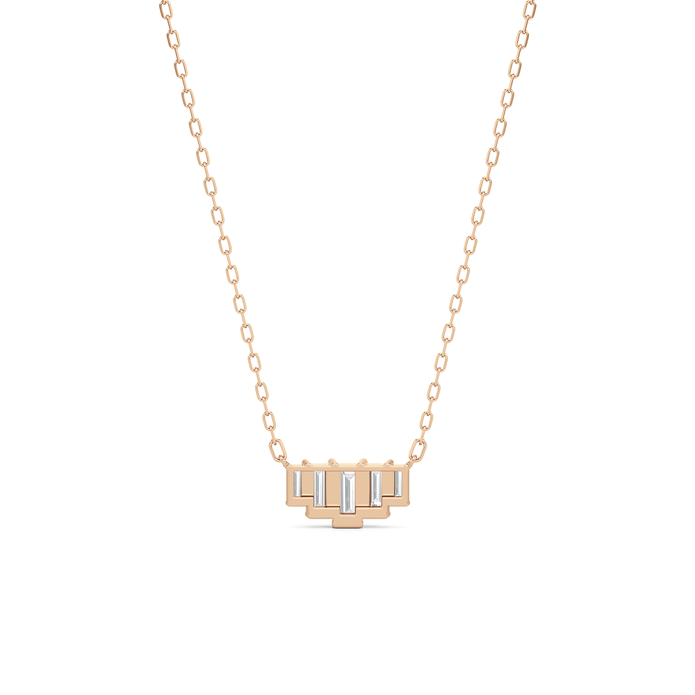 The June Necklace with 18K Rose Gold Vermeil / Lab / 1/2 Cut Diamond in 14KT 18K Rose Gold Vermeil / Lab / 1/2 view 5
