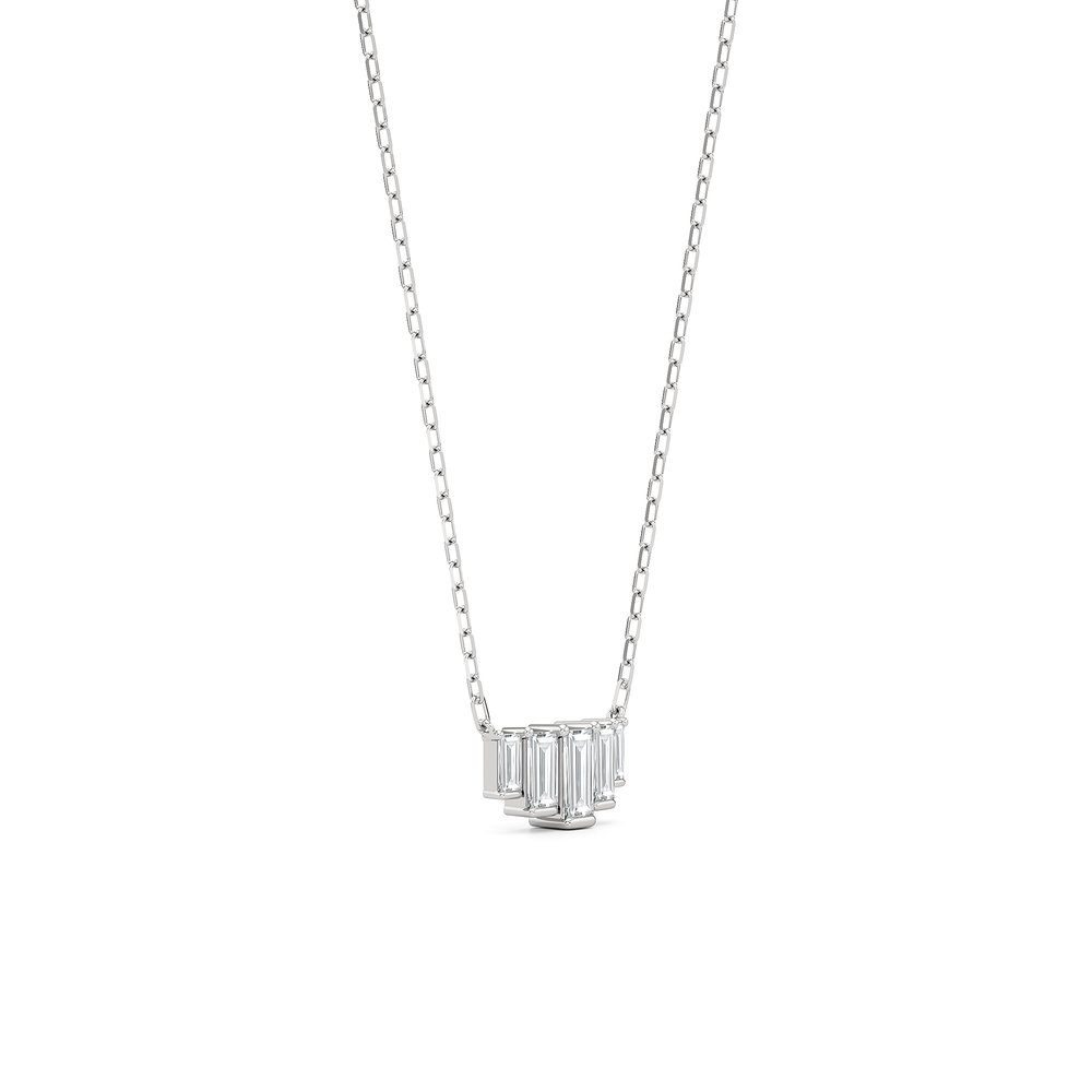 The June Necklace with Sterling Silver / Lab / 1/2 Cut Diamond in 14KT Sterling Silver / Lab / 1/2 view 4
