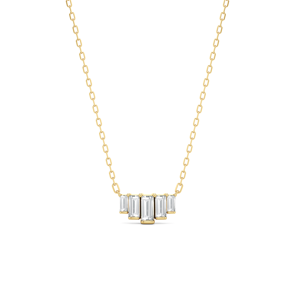 The June Necklace with 18K Yellow Gold Vermeil / Lab / 1/2 Cut Diamond in 14KT 18K Yellow Gold Vermeil / Lab / 1/2 view 1
