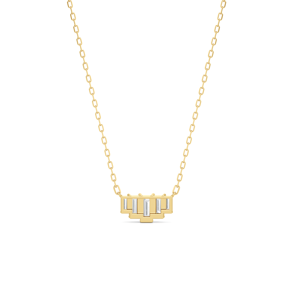 The June Necklace with 18K Yellow Gold Vermeil / Lab / 1/2 Cut Diamond in 14KT 18K Yellow Gold Vermeil / Lab / 1/2 view 5
