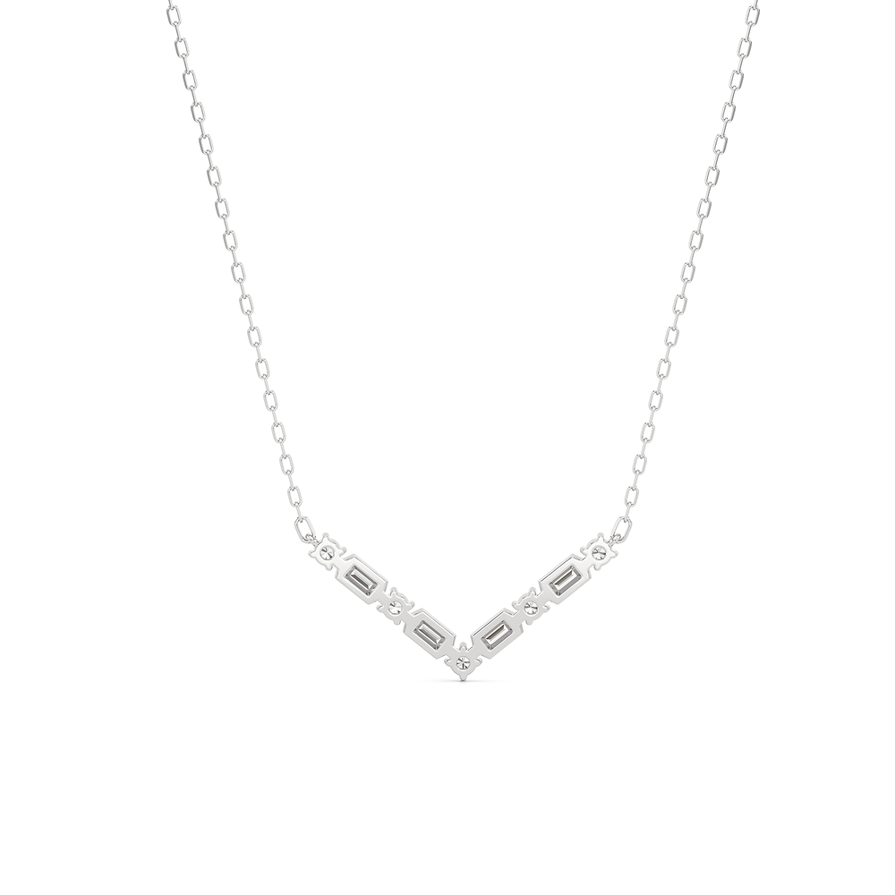 The Elise Necklace with Sterling Silver / Lab / 1/3 Cut Diamond in 14KT Sterling Silver / Lab / 1/3 view 5
