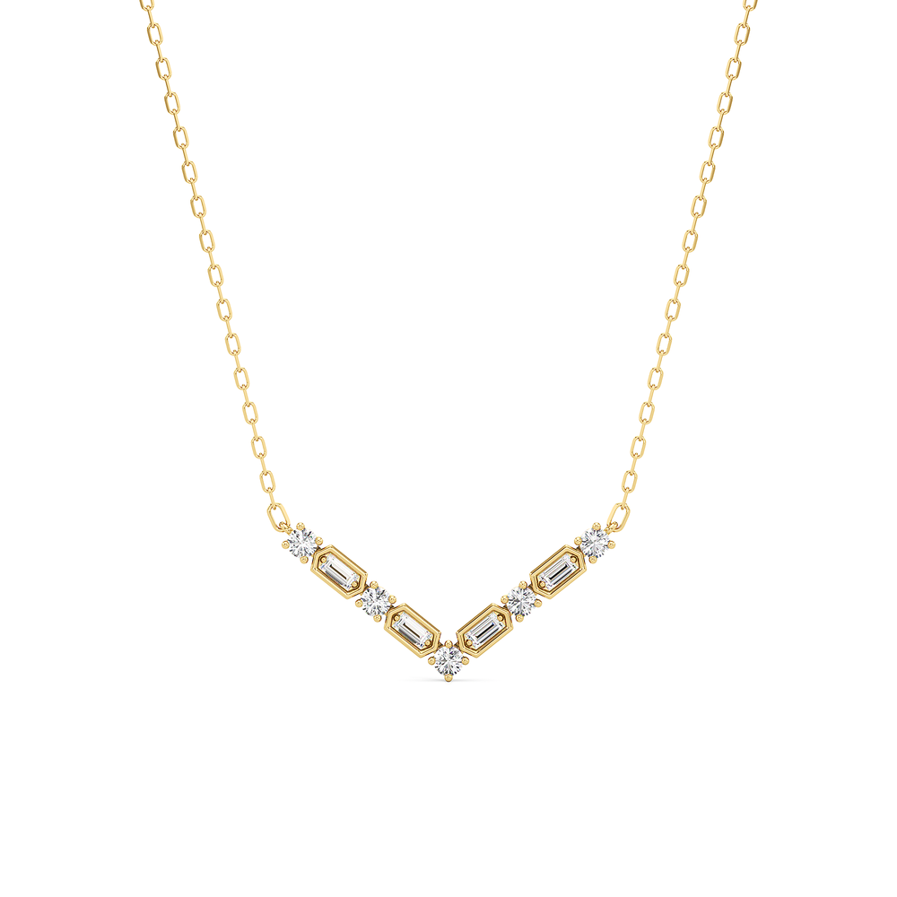 The Elise Necklace with 18K Yellow Gold Vermeil / Lab / 1/3 Cut Diamond in 14KT 18K Yellow Gold Vermeil / Lab / 1/3 view 1
