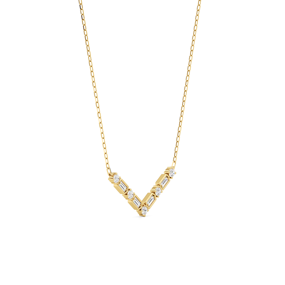 The Elise Necklace with 18K Yellow Gold Vermeil / Lab / 1/3 Cut Diamond in 14KT 18K Yellow Gold Vermeil / Lab / 1/3 view 4
