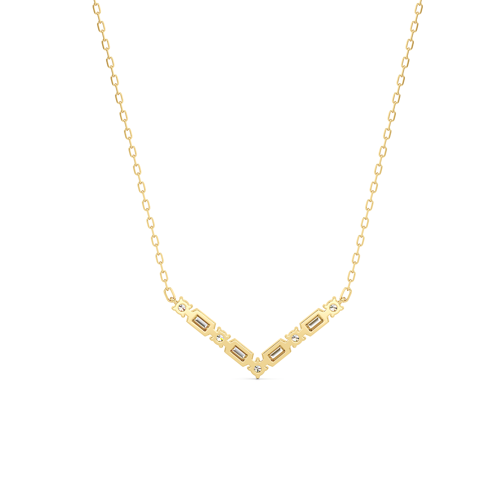 The Elise Necklace with 18K Yellow Gold Vermeil / Lab / 1/3 Cut Diamond in 14KT 18K Yellow Gold Vermeil / Lab / 1/3 view 5
