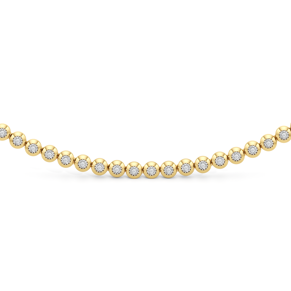 The Chloe Tennis Necklace with 18K Yellow Gold Vermeil / Lab / 5/8 Cut Diamond in 14KT 18K Yellow Gold Vermeil / Lab / 5/8 view 4
