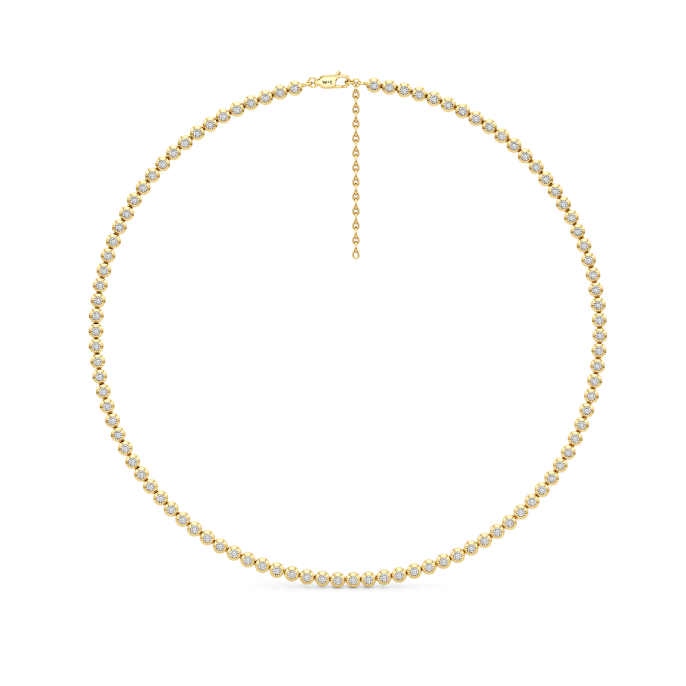 The Chloe Tennis Necklace with 18K Yellow Gold Vermeil / Lab / 5/8 Cut Diamond in 14KT 18K Yellow Gold Vermeil / Lab / 5/8 view 1
