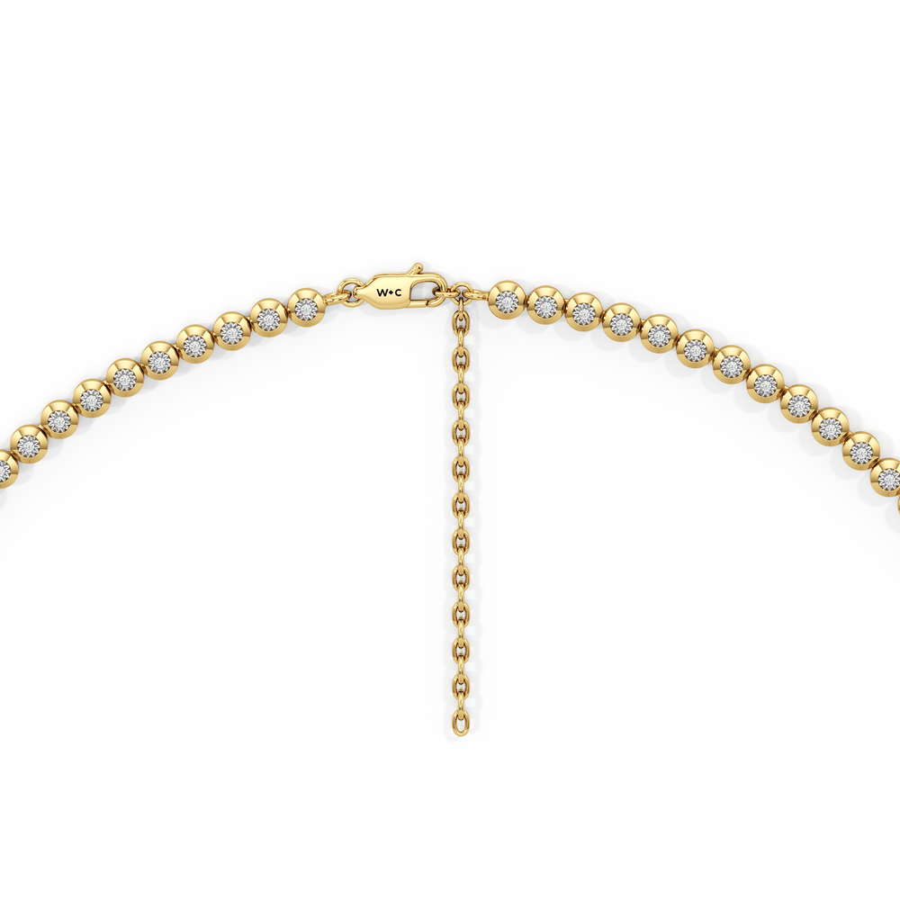 The Chloe Tennis Necklace with 18K Yellow Gold Vermeil / Lab / 5/8 Cut Diamond in 14KT 18K Yellow Gold Vermeil / Lab / 5/8 view 5
