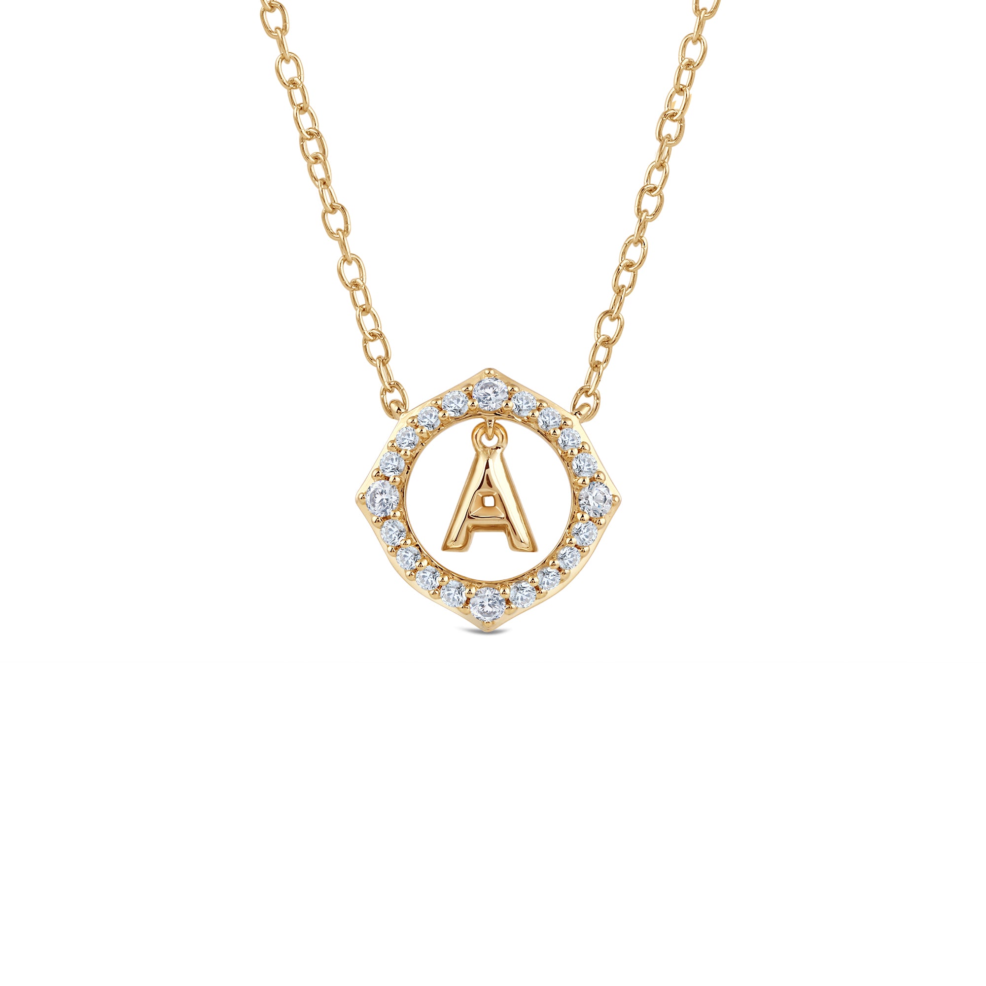 Signature Letter A Necklace – With Clarity