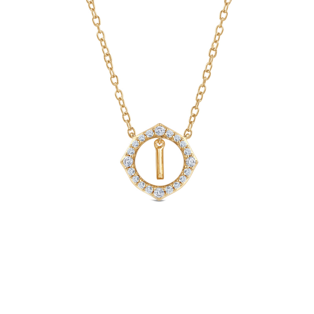 Signature Letter I Necklace with 14KT Yellow Gold / Lab / 1/5 Cut Diamond in 14KT Yellow Gold / Lab / 1/5 view 1
