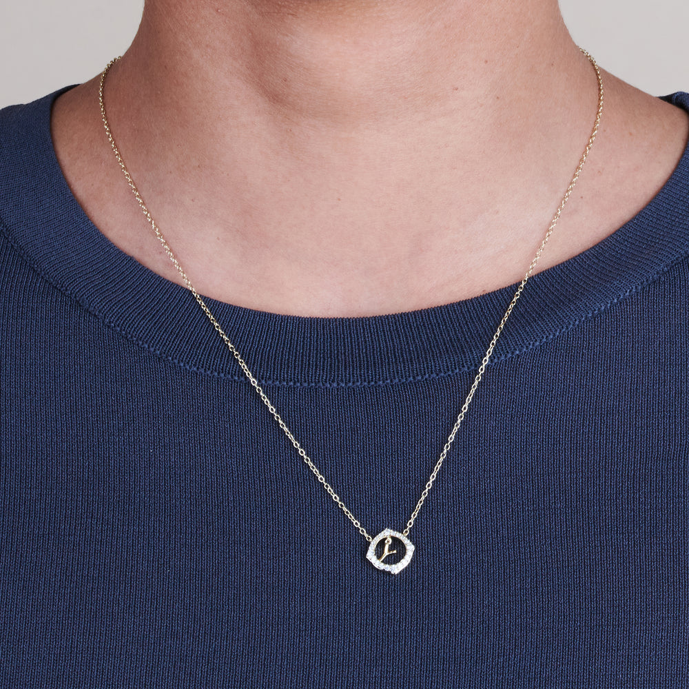 Model Wearing Signature Letter Y Necklace view