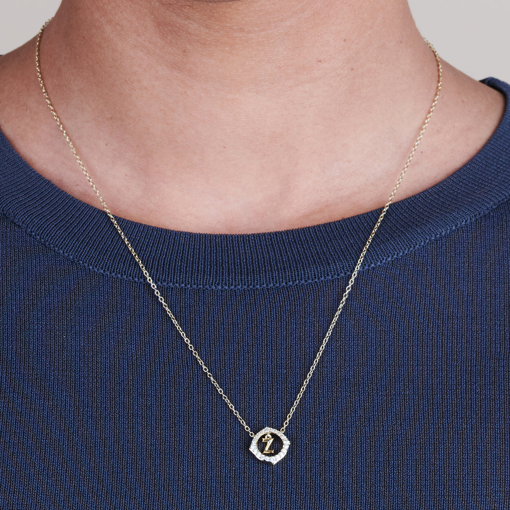 Model Wearing Signature Letter Z Necklace view