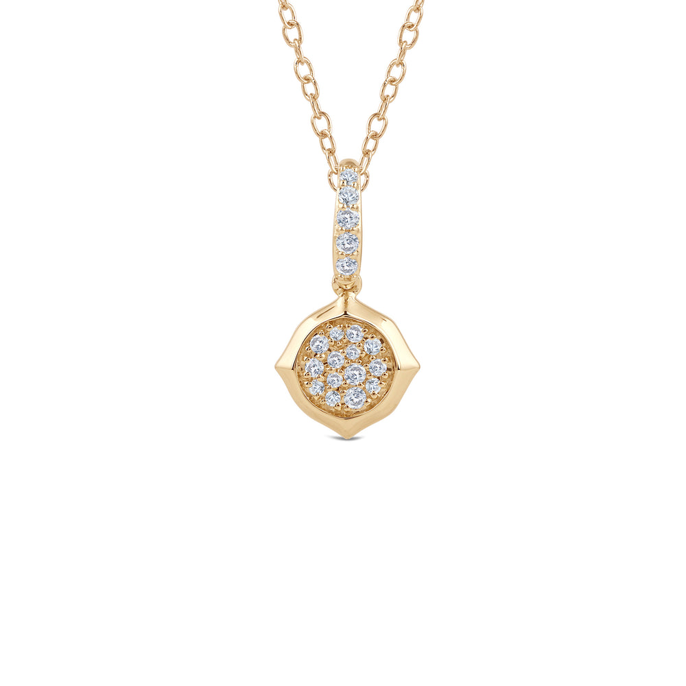 Signature Pave Diamond Pendant with 14KT Yellow Gold / Lab / 1/6 Cut Diamond in 14KT Yellow Gold / Lab / 1/6 view 1
