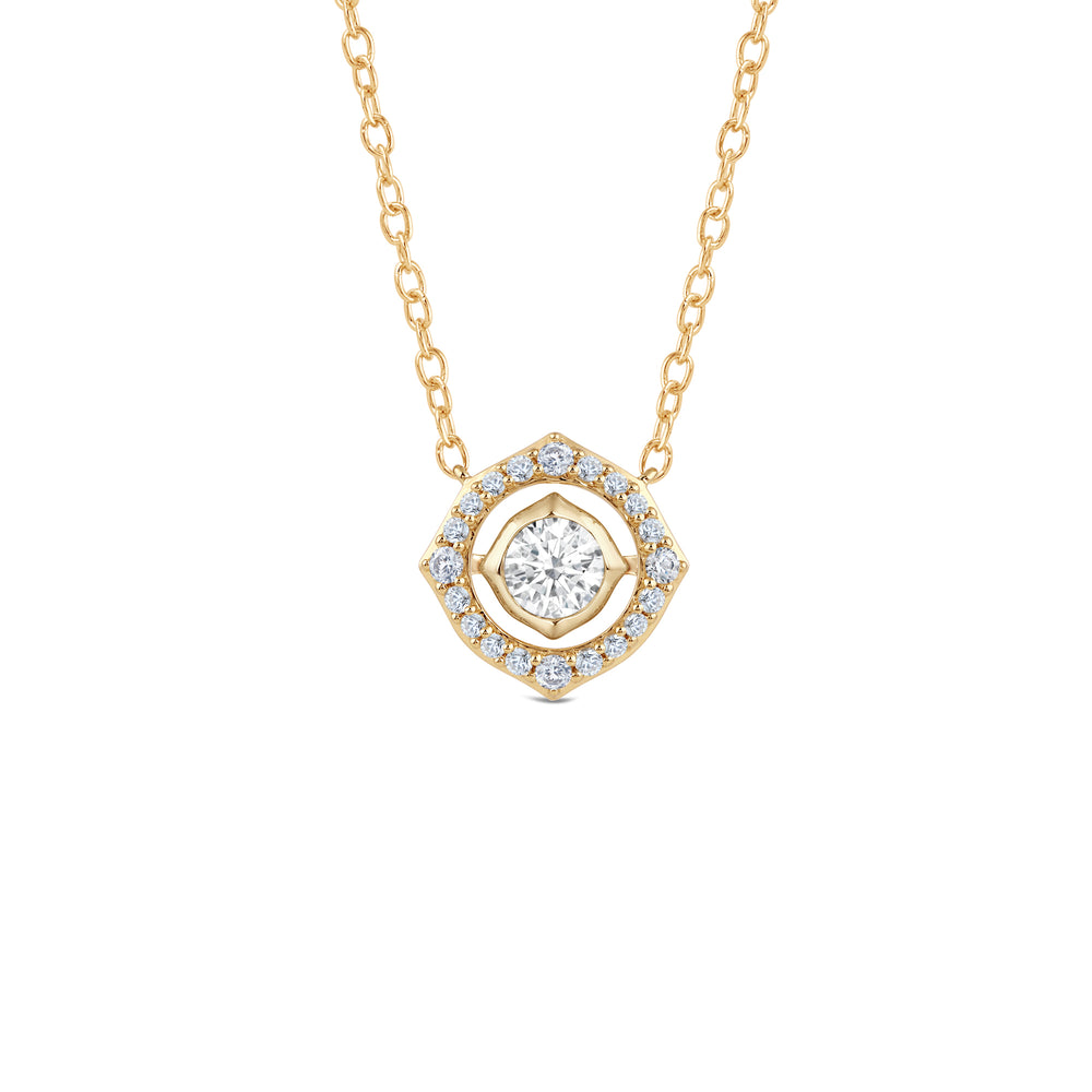 Signature Lab Grown Diamond Birthstone Necklace with 14KT Yellow Gold / Lab / 3/8 Cut Diamond in 14KT Yellow Gold / Lab / 3/8 view 1
