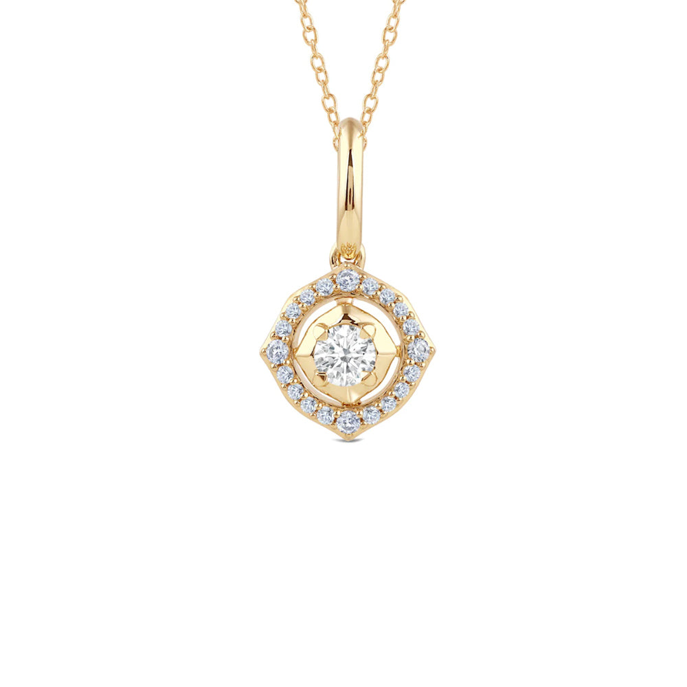 Signature Diamond Frame Pendant with 14KT Yellow Gold / Lab / 1/4 Cut Diamond in 14KT Yellow Gold / Lab / 1/4 view 1
