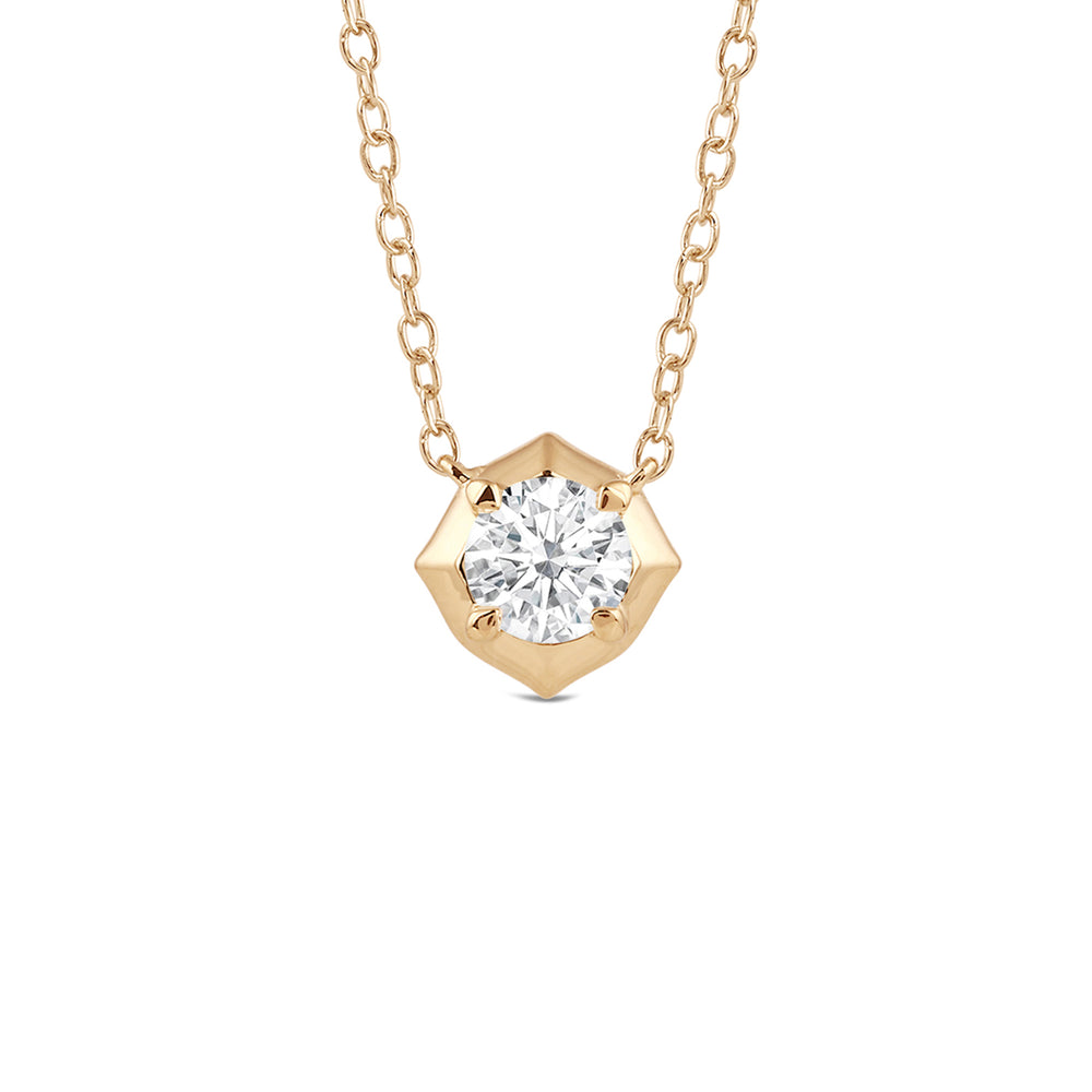 Signature Solitaire Diamond Pendant with 14KT Yellow Gold / Lab / 1/2 Cut Diamond in 14KT Yellow Gold / Lab / 1/2 view 1
