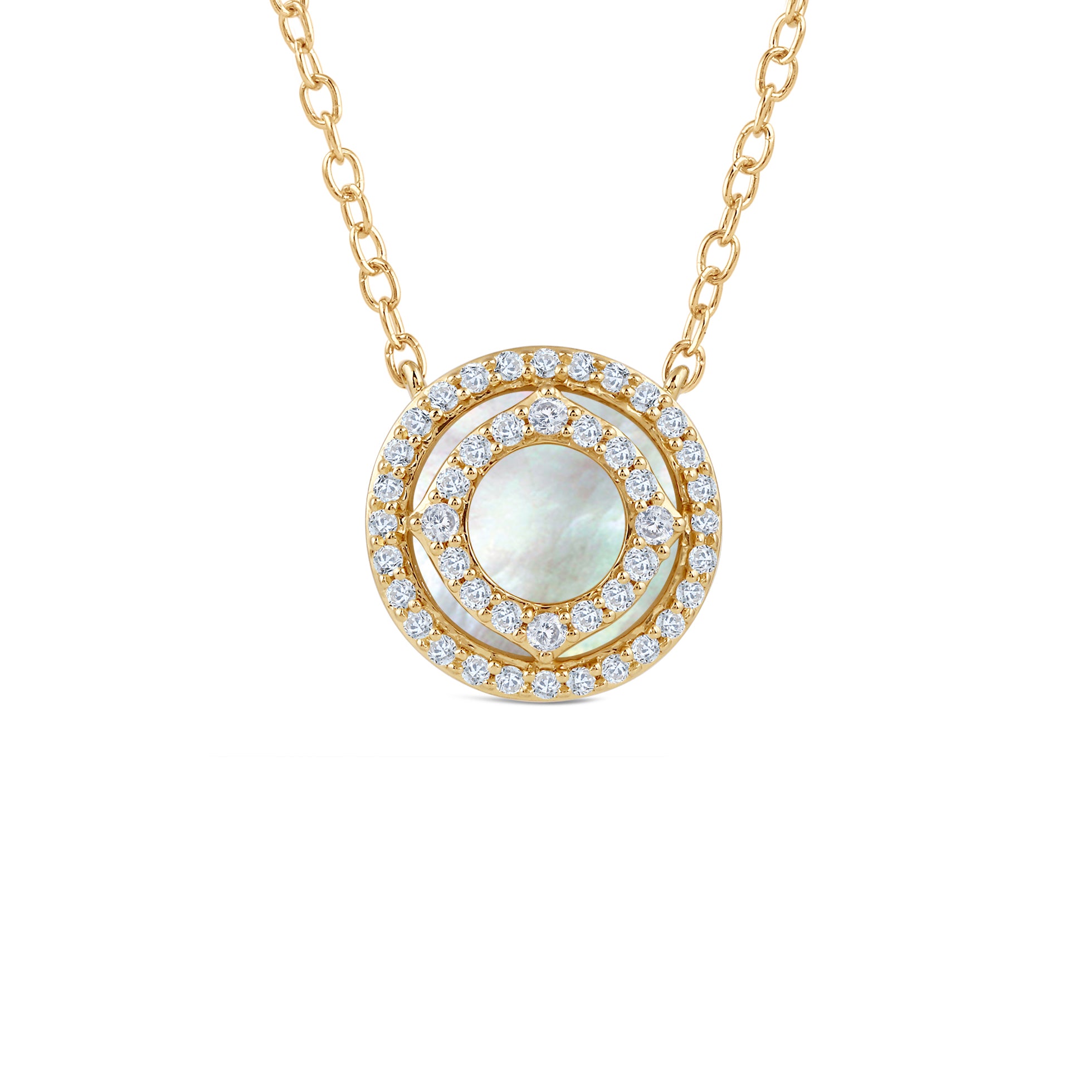 Signature Mother of Pearl and Diamond Double Necklace