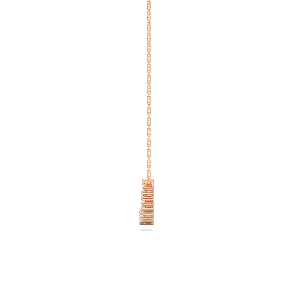 Diamond Line Chain Necklace with 14KT Rose Gold / Lab / 1 Cut Diamond in 14KT Rose Gold / Lab / 1 view 6
