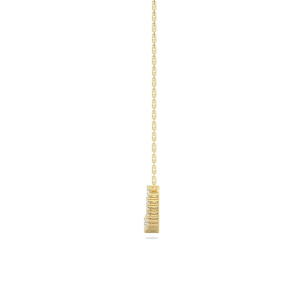 Diamond Line Chain Necklace with 14KT Yellow Gold / Lab / 1 Cut Diamond in 14KT Yellow Gold / Lab / 1 view 6
