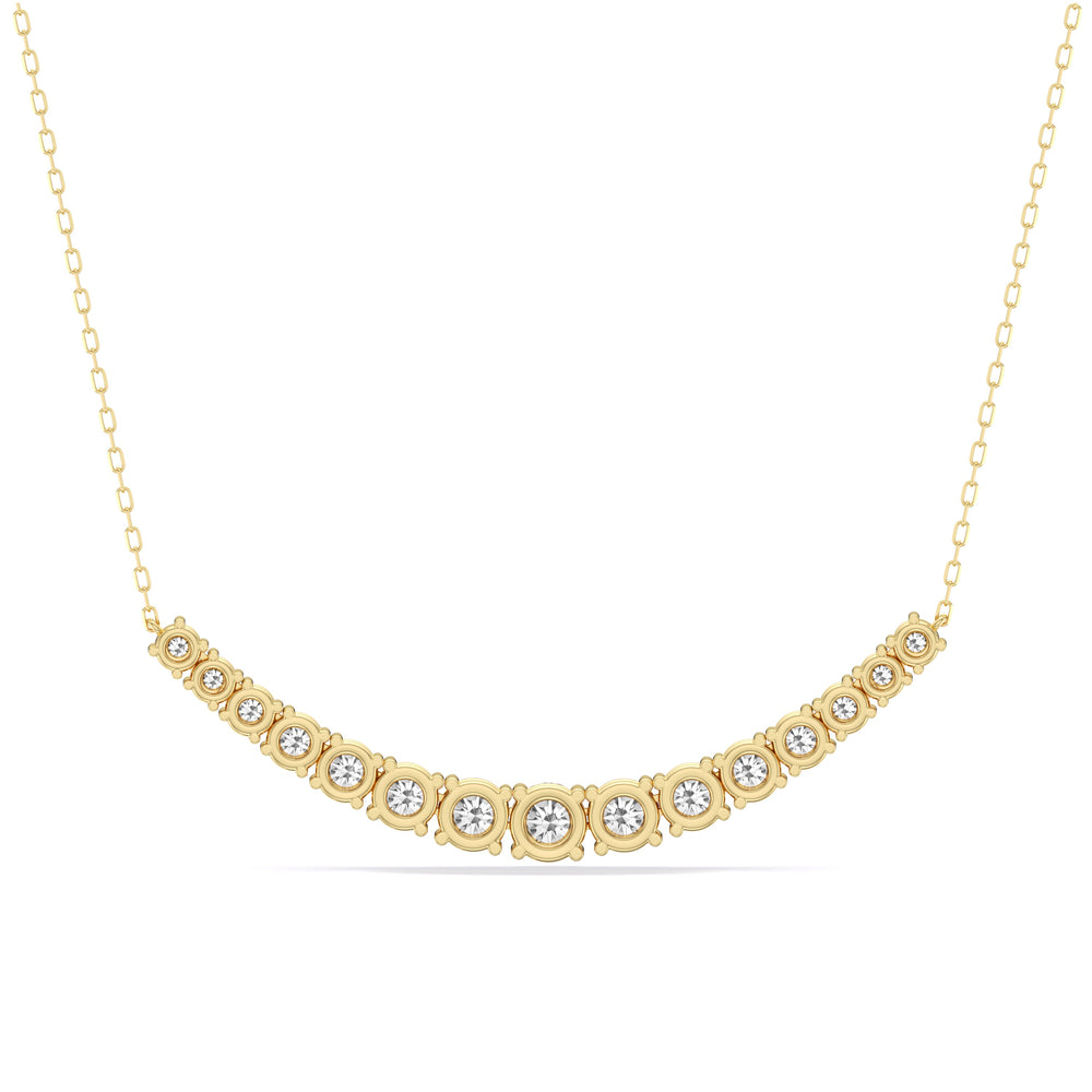 Diamond Line Chain Necklace with 14KT Yellow Gold / Lab / 3 Cut Diamond in 14KT Yellow Gold / Lab / 3 view 5
