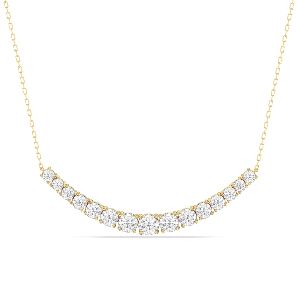 Diamond Line Chain Necklace with 14KT Yellow Gold / Lab / 3 Cut Diamond in 14KT Yellow Gold / Lab / 3 view 1
