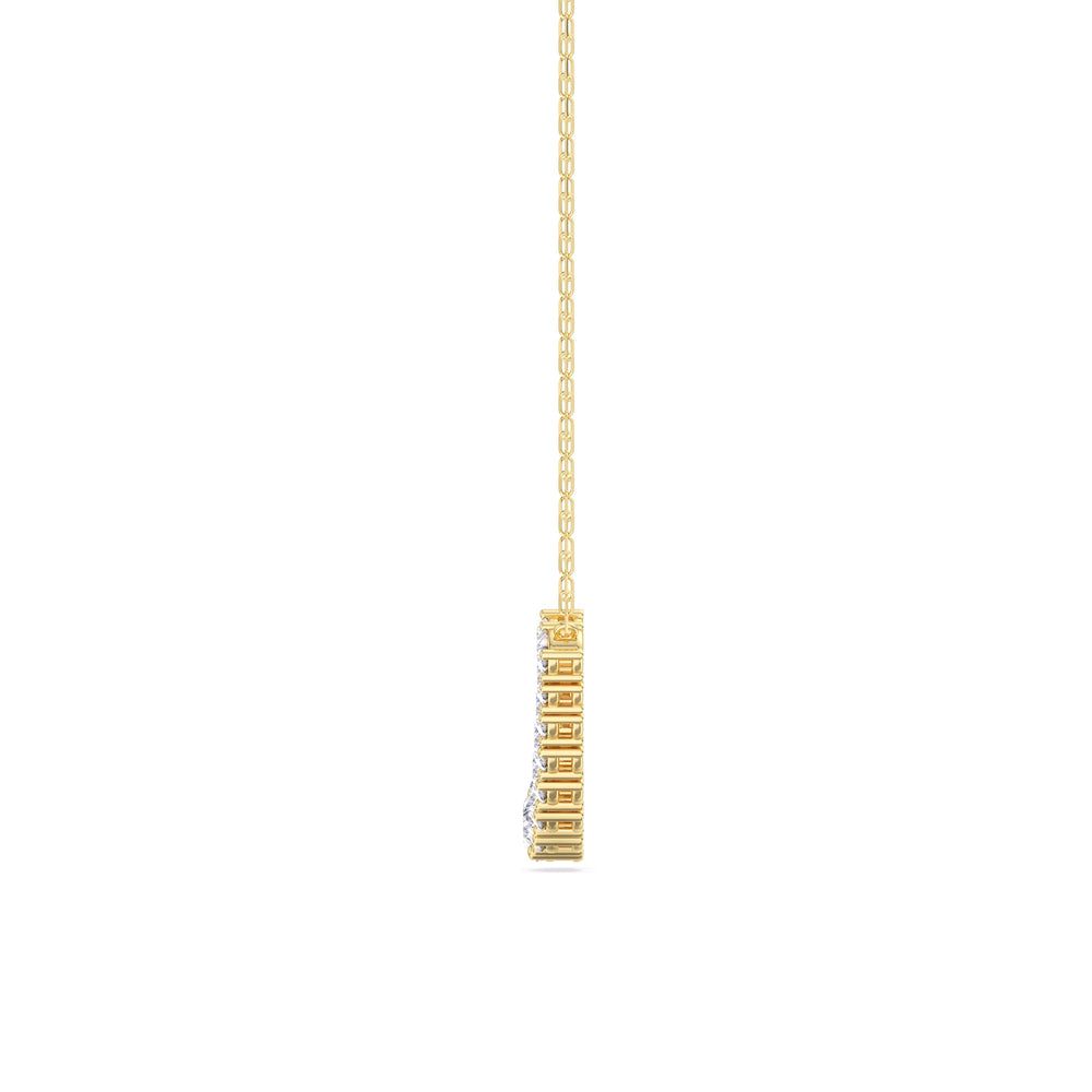 Diamond Line Chain Necklace with 14KT Yellow Gold / Lab / 3 Cut Diamond in 14KT Yellow Gold / Lab / 3 view 6
