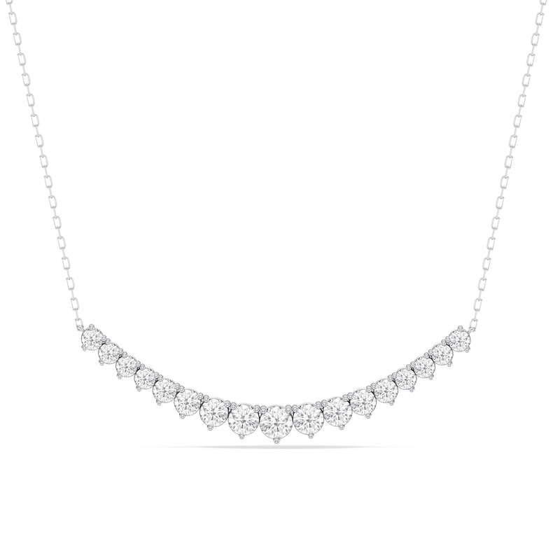 Three-Prong Diamond Line Chain Necklace