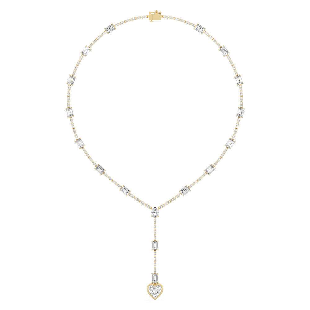 Heart Shape Drop Necklace with 14KT Yellow Gold / Lab / 24 Cut Diamond in 14KT Yellow Gold / Lab / 24 view 2
