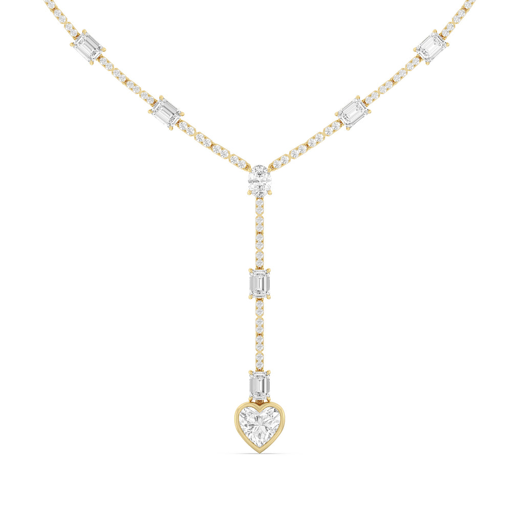 Heart Shape Drop Necklace with 14KT Yellow Gold / Lab / 24 Cut Diamond in 14KT Yellow Gold / Lab / 24 view 1
