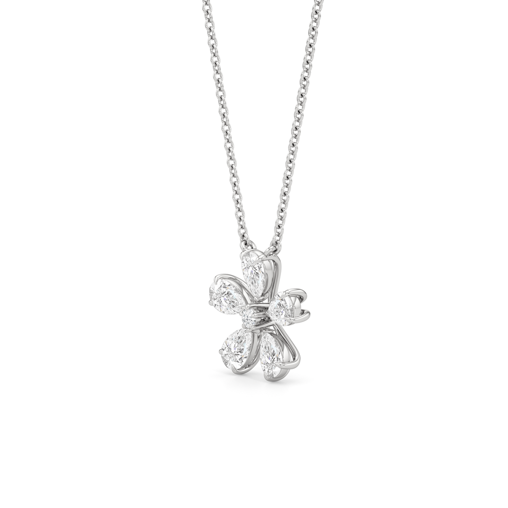 Periwinkle Necklace with 14KT White Gold / Lab / 1 1/4 Cut Diamond in 14KT White Gold / Lab / 1 1/4 view 2
