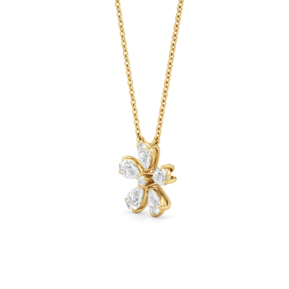 Periwinkle Necklace with 14KT Yellow Gold / Lab / 1 1/4 Cut Diamond in 14KT Yellow Gold / Lab / 1 1/4 view 2
