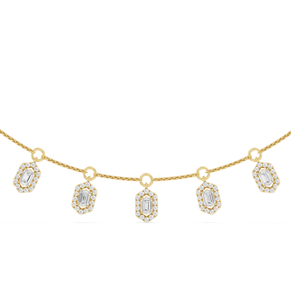 Halo Station Diamond Necklace with 14KT Yellow Gold / Lab / 3 1/4 Cut Diamond in 14KT Yellow Gold / Lab / 3 1/4 view 1
