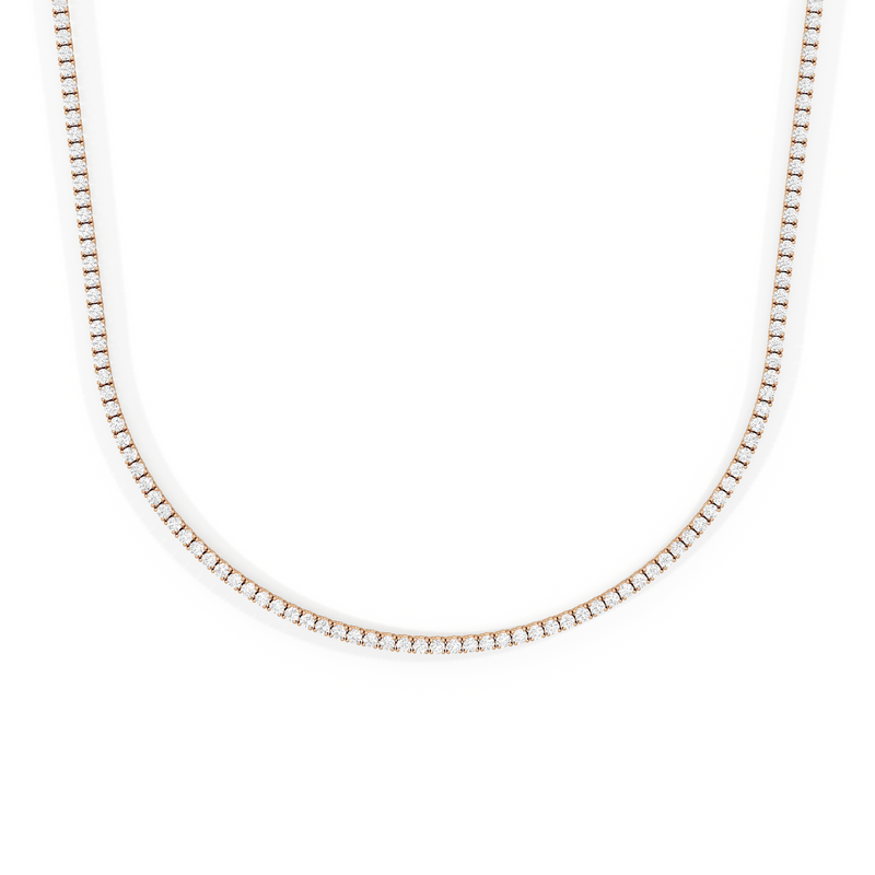 Classic Four Prong Diamond Tennis Necklace