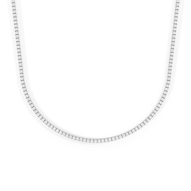 Classic Four Prong Diamond Tennis Necklace
