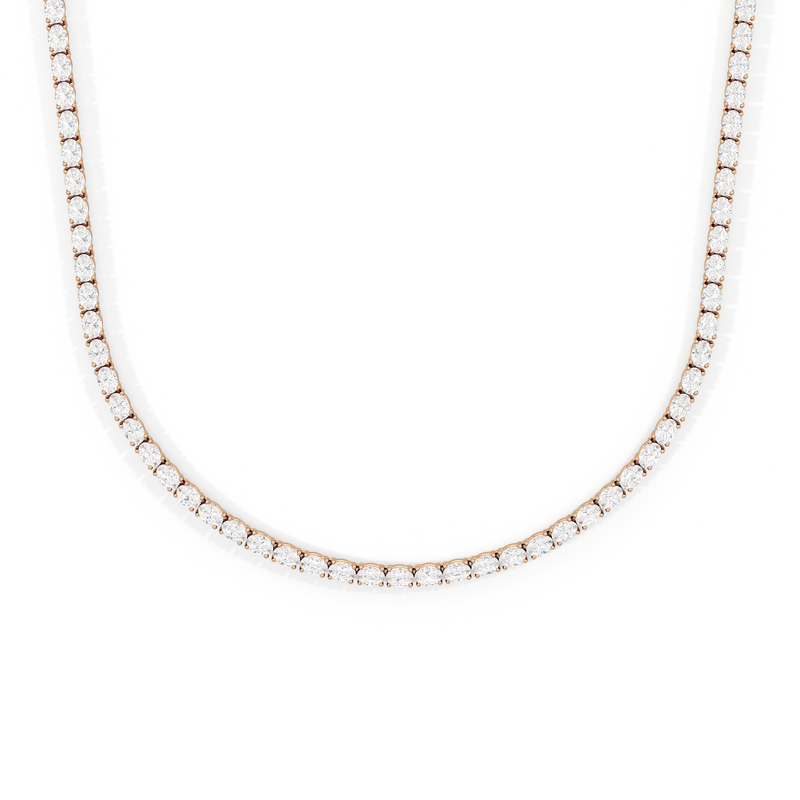 Oval East West Diamond Tennis Necklace