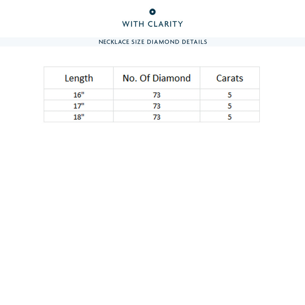 Oval East West Half Diamond Tennis Necklace with 5 Cut Diamond in 14KT White Gold view 6
