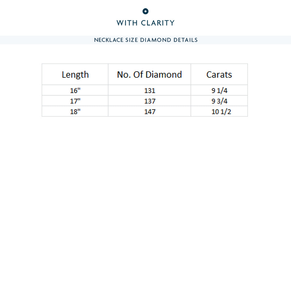 Emerald East West Diamond Tennis Necklace with 9 1/4 Cut Diamond in 14KT Rose Gold view 6
