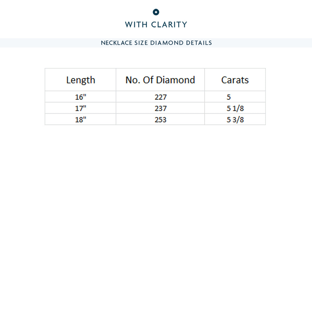Graduating Three Prong Diamond Tennis Necklace with 5 Cut Diamond in 14KT Rose Gold view 6
