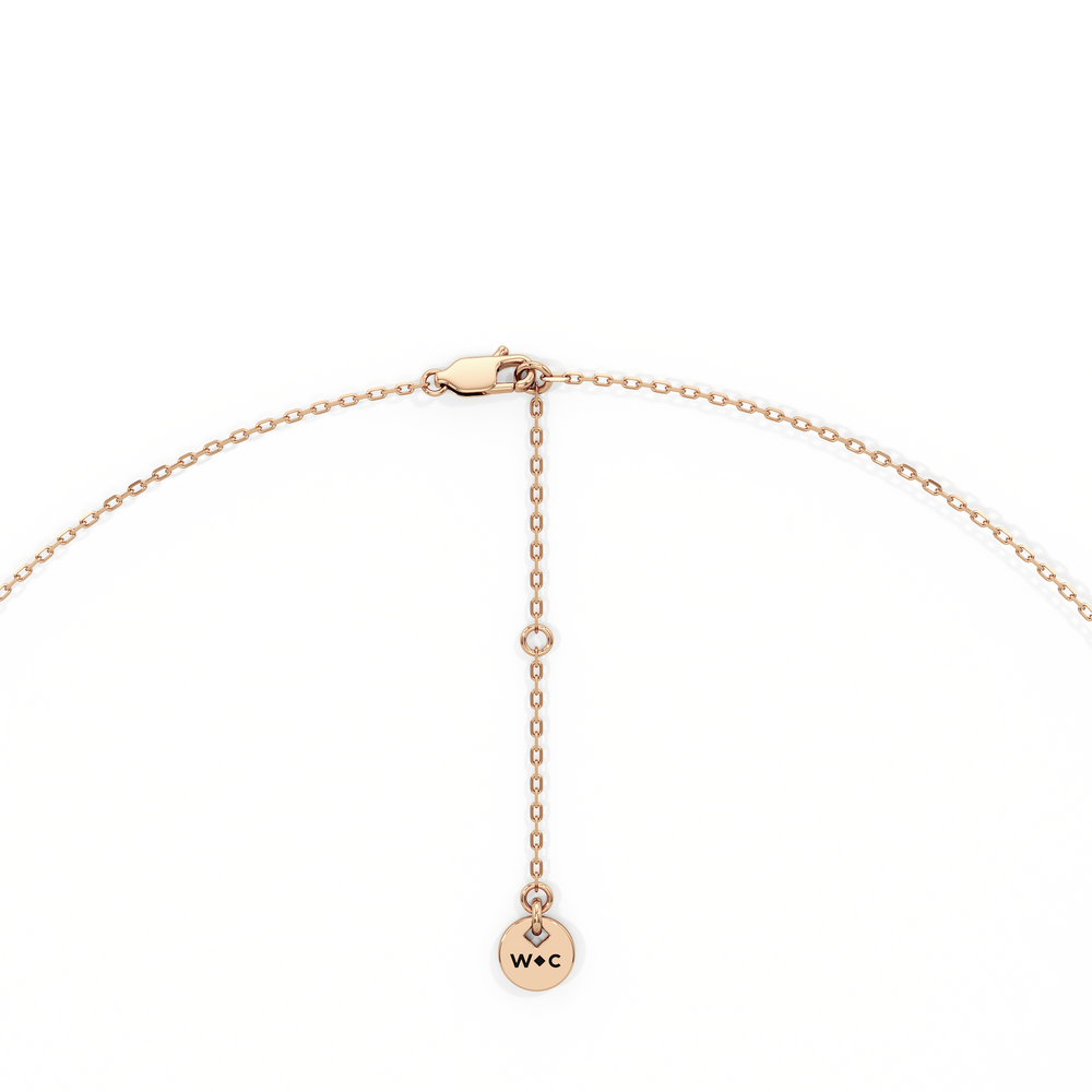 Four Prong Half Diamond Tennis Necklace with 3 Cut Diamond in 14KT Rose Gold view 4
