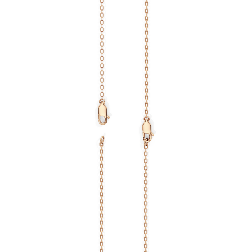 Four Prong Half Diamond Tennis Necklace with 3 Cut Diamond in 14KT Rose Gold view 5
