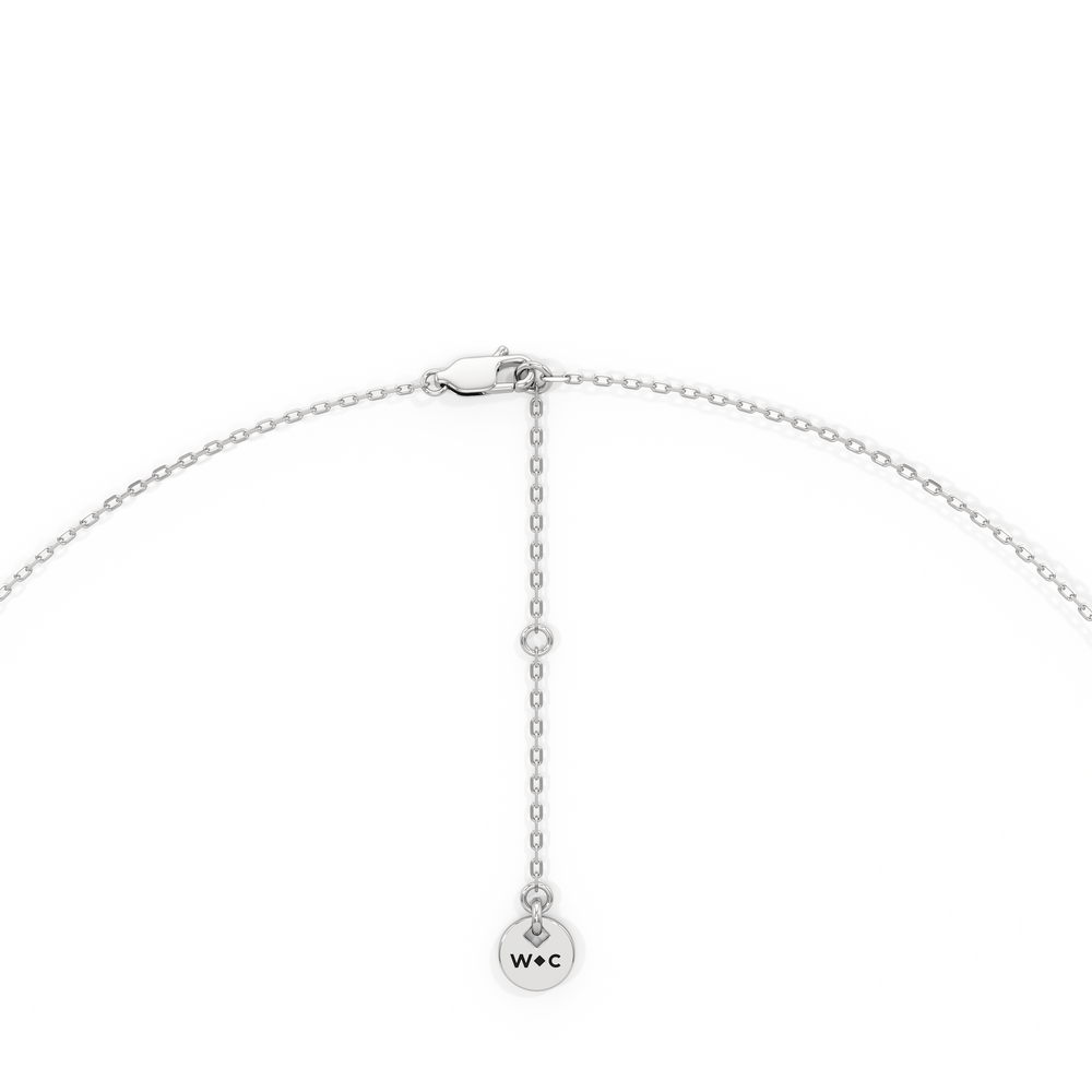 Four Prong Half Diamond Tennis Necklace with 3 Cut Diamond in 14KT White Gold view 4
