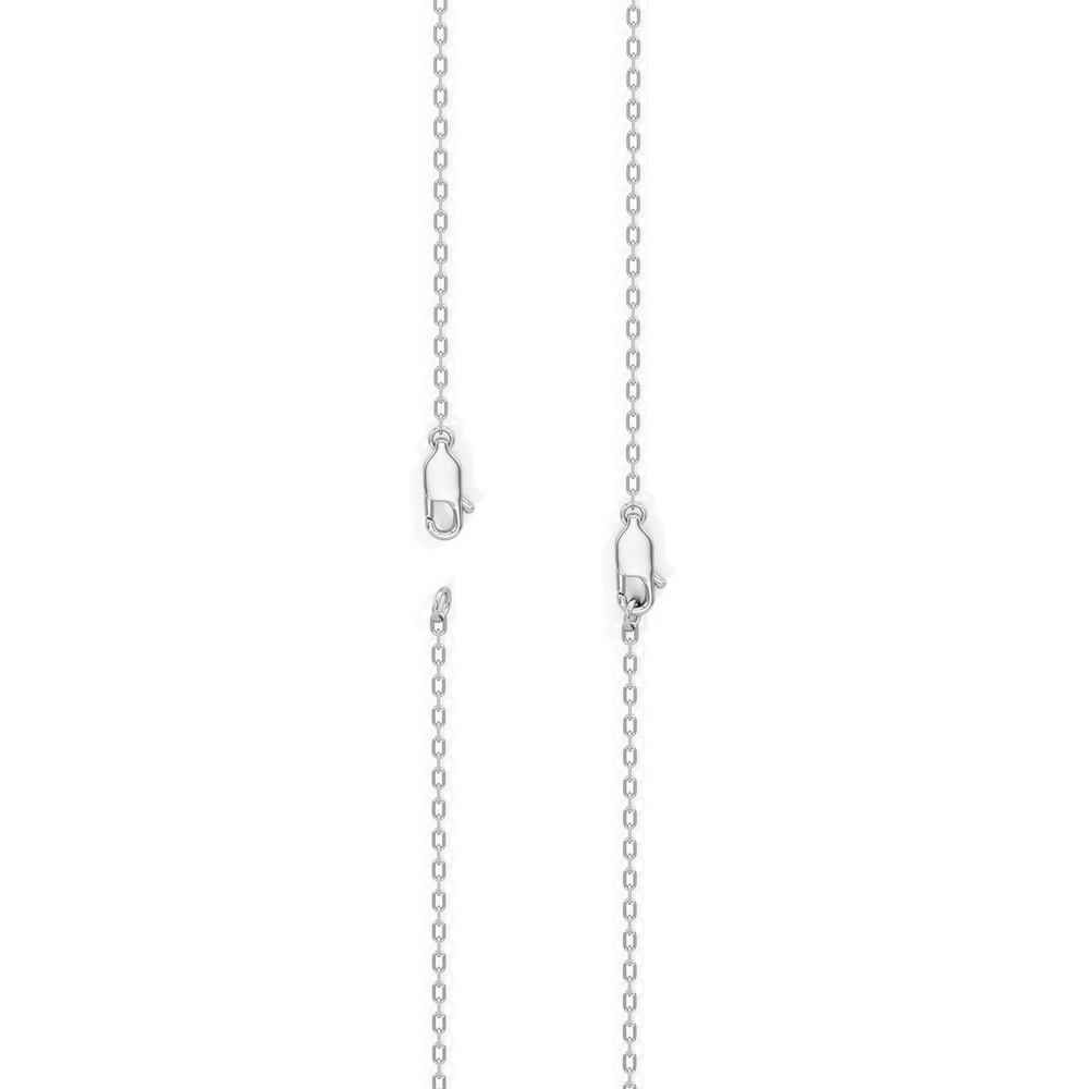 Four Prong Half Diamond Tennis Necklace with 3 Cut Diamond in 14KT White Gold view 5
