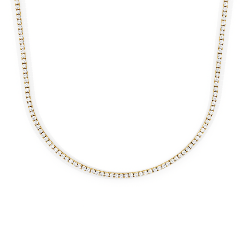 Four Prong Half Diamond Tennis Necklace