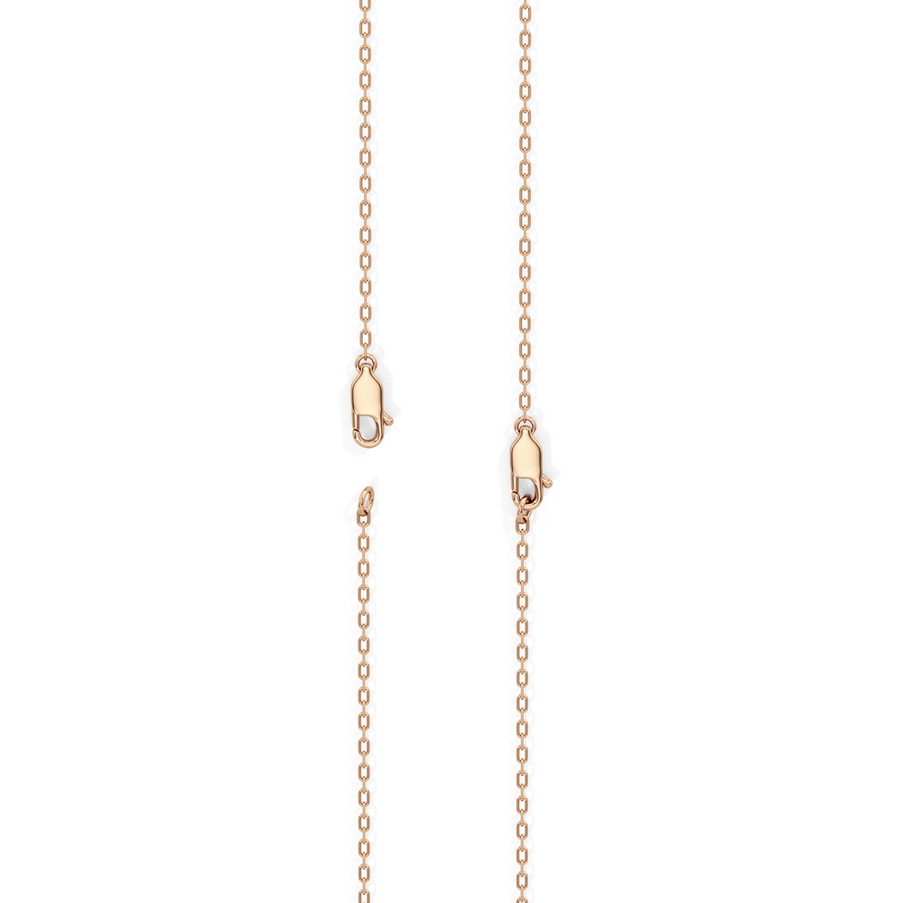 Three Prong Half Diamond Tennis Necklace with 3 Cut Diamond in 14KT Rose Gold view 5
