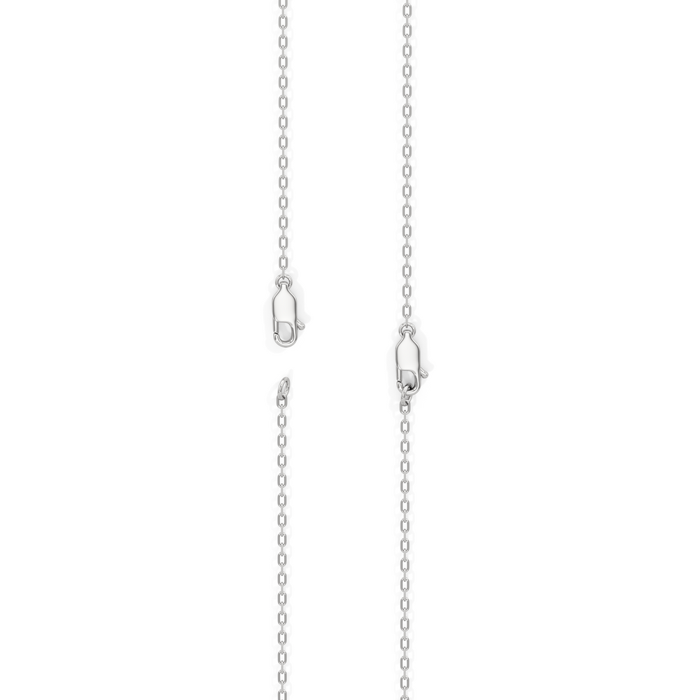 Three Prong Half Diamond Tennis Necklace with 3 Cut Diamond in 14KT White Gold view 5
